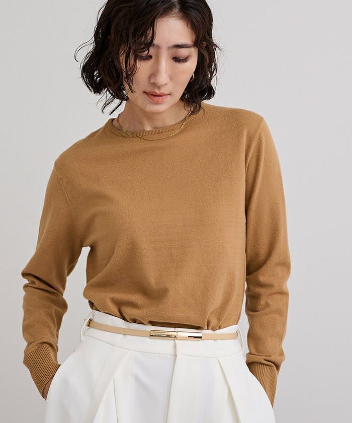 えみおわす コットン×カシミヤセーター（ベージュ） えみおわすのセーター｜えみおわす