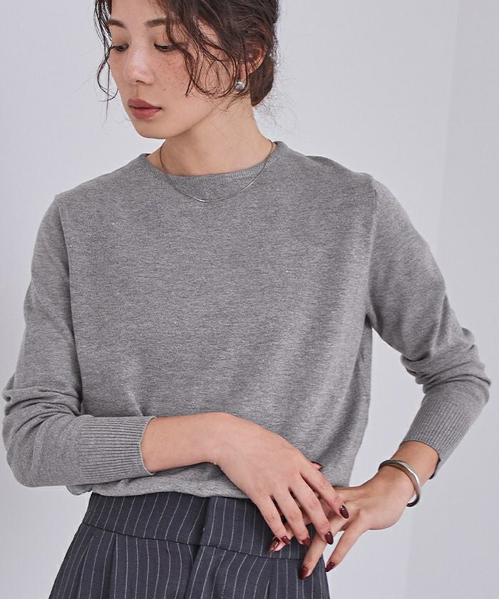 37 フォロー感謝割 カシミヤ グレー ニット セーター トップス シャツ 長袖 OTONA トップス ニット レディース グレー セーター 長袖 ゆったり