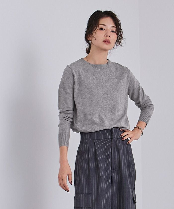 37 フォロー感謝割 カシミヤ グレー ニット セーター トップス シャツ 長袖 OTONA トップス ニット レディース グレー セーター 長袖 ゆったり