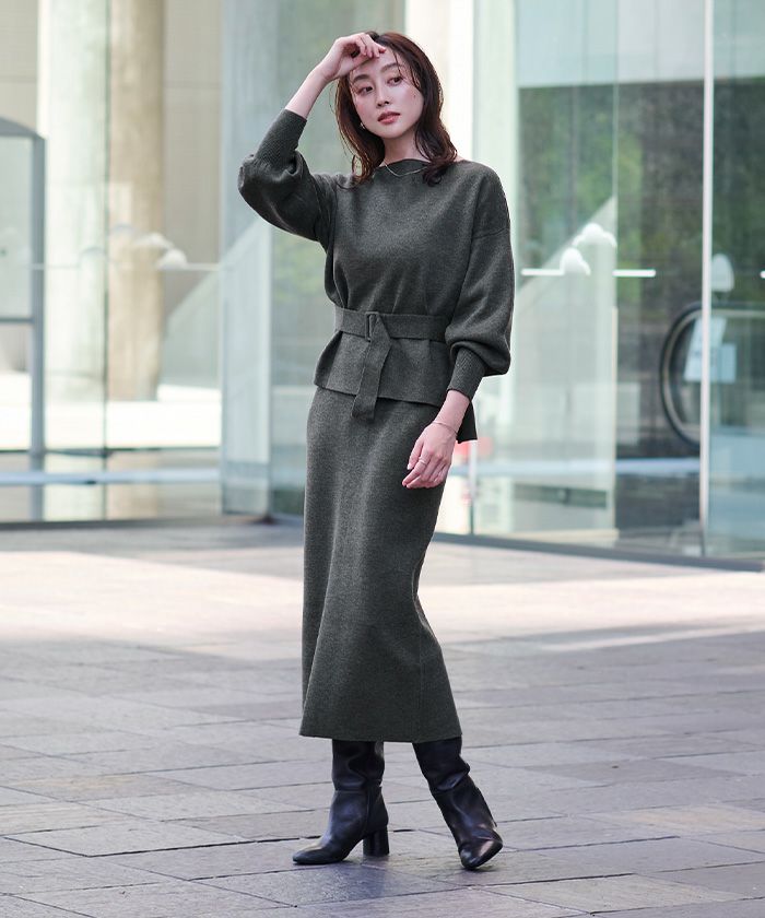 FORME ミラノリブニット ブラック 2021 A/W COLLECTION ミラノリブニットセットアップ | ur's（ユアーズ）