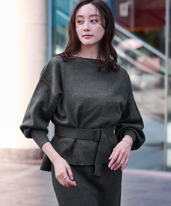 FORME ミラノリブニット ブラック 2021 A/W COLLECTION ミラノリブニットセットアップ | ur's（ユアーズ）