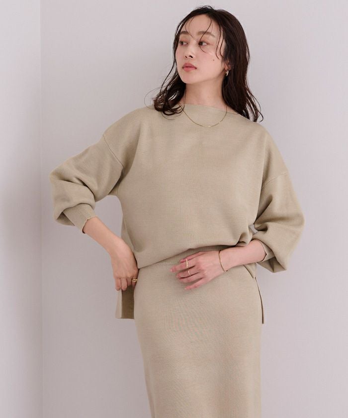 ソージュ ミラノリブニットプルオーバー カットソー 長袖 M ライトベージュ 中古・古着通販】SOEJU (ソージュ) ミラノリブニットプルオーバー