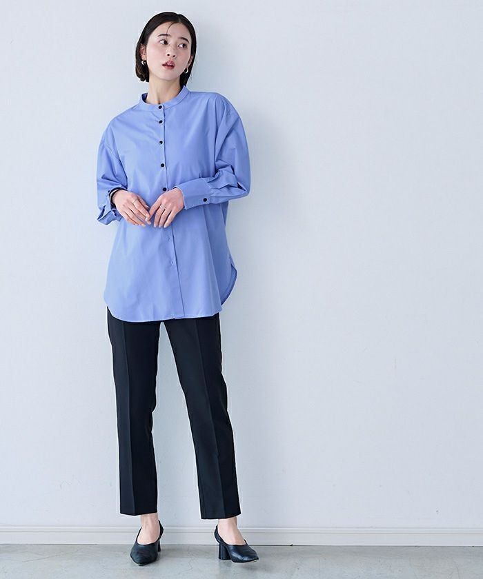 【新品】yori チュニックシャツ　ネイビー シアーチュニックシャツ Petit Honfleur｜クロスプラス公式通販サイト