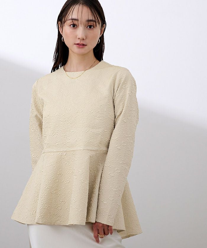 【♡】ur's   クルーネックペプラムプルオーバー&amp;パンツ ur's（ユアーズ） クルーネックペプラムプルオーバー レディース