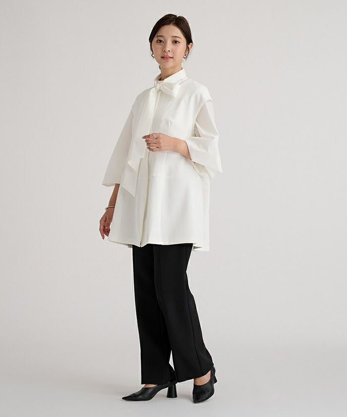 em. シャンタンペプラムトップス SALE【残りわずか】グレンチェックペプラムトップス | Tops