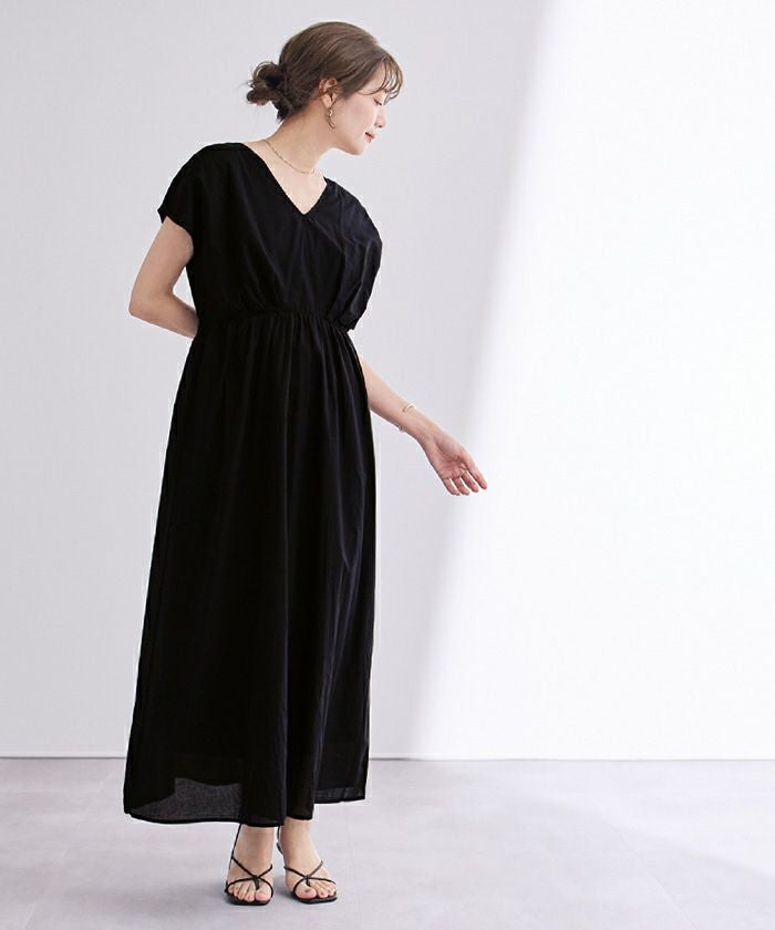 新品未使用☆PICONE Vネック カットソーワンピース フレンチスリーブ コットンVネックフレンチスリーブワンピース | ur's（ユアーズ）