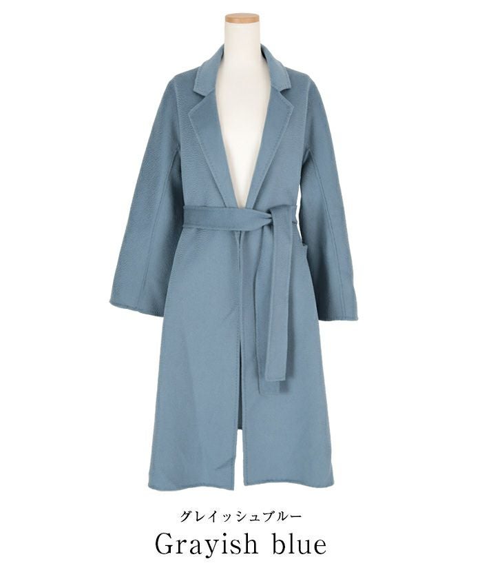 ジョゼフ　近年モデル　ウールリバーコート　ゆったり　ベルト付き　ネイビー お*び様 【美品✨】ジョゼフ リバーコート カシミヤ混 ノーカラー