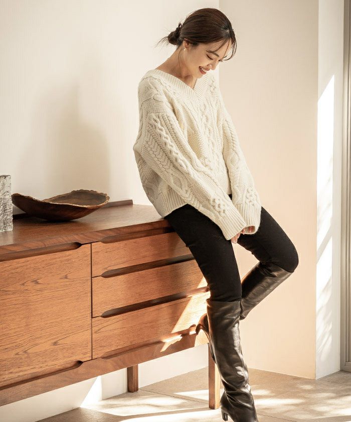 U by SPICK&amp;SPAN   ローゲージ　ケーブル ニット 000000038366-01.jpg?size=l&w=
