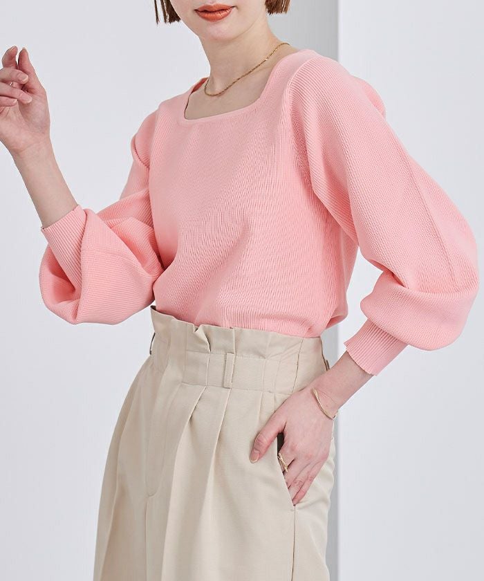 【未使用タグ】ur’sユアーズ カシミヤブレンドボリュームスリーブニット ur's（ユアーズ） ニット セーター ボリュームスリーブウエスト