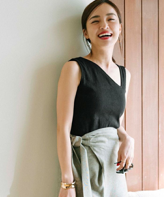 LCDC アシンメトリー グレー タンクトップ カップ付アシンメトリーデザインタンクトップ | ur's（ユアーズ）