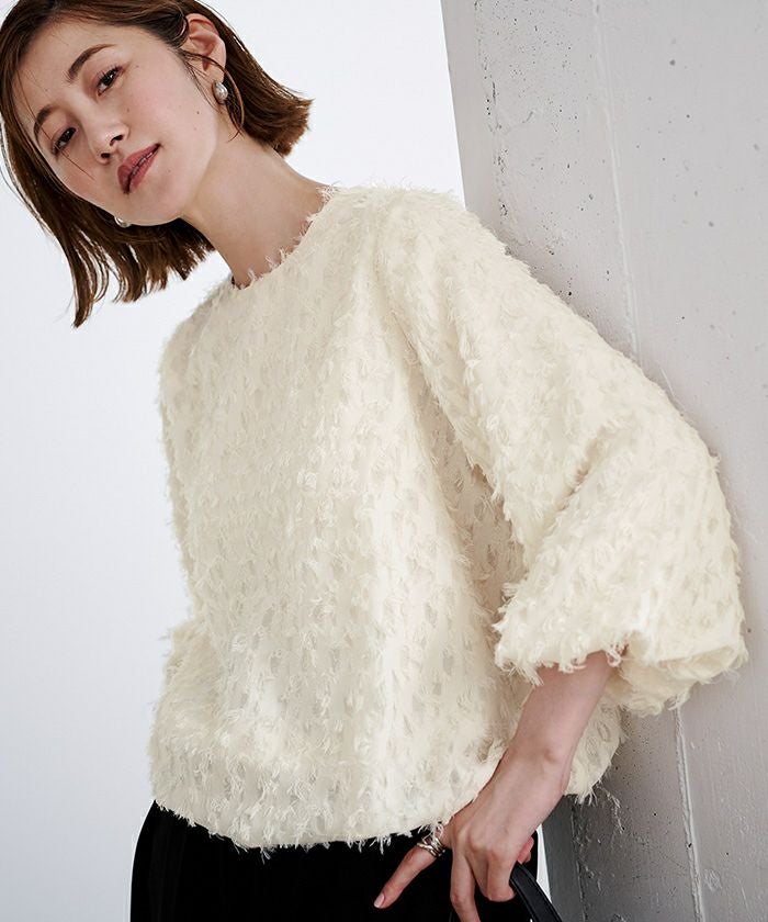 【OFF WHITE】ジャガード スキッパー ブラウス ジャガード スキッパー ブラウス
