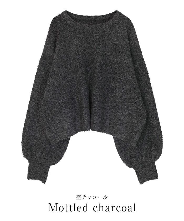 ★ローヘン★ウールカシミヤクルーネッククロップドニット★ ニット セーター 「Oggi2月号掲載/洗える」カシミヤブレンド