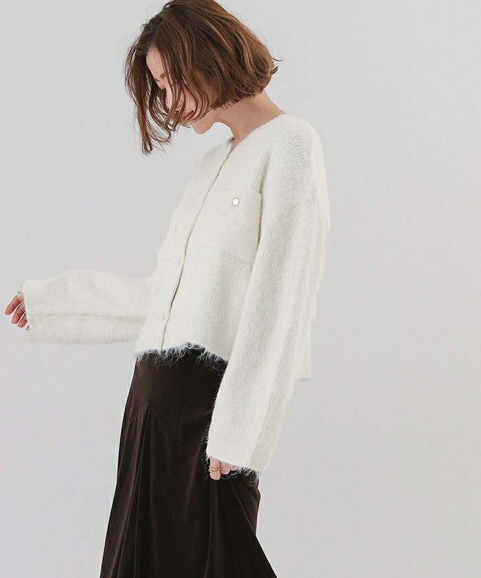 【新品】UR＊モヘアカーデ Abstract Jaquard Mohair Cardigan | YOKE Official Website