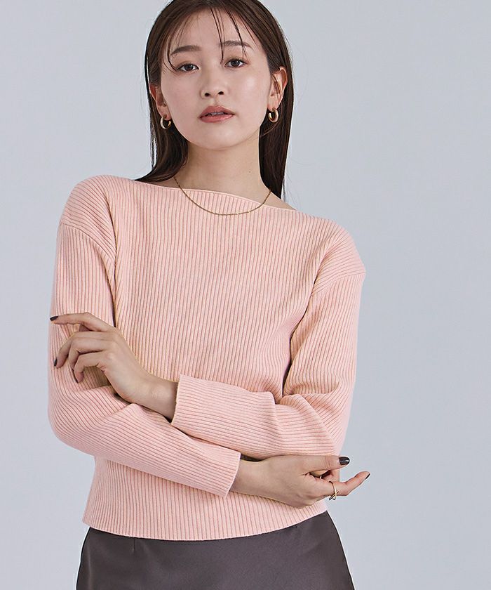 Drawer ドゥロワー ボートネックニット アイボリー URBAN RESEARCH DOORS（アーバンリサーチドアーズ） ニット セーター