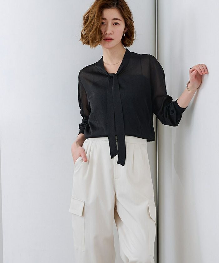 allureville シアーボウタイニットプルオーバー SNIDEL（スナイデル）の「シアーボウタイニットプルオーバー（ニット