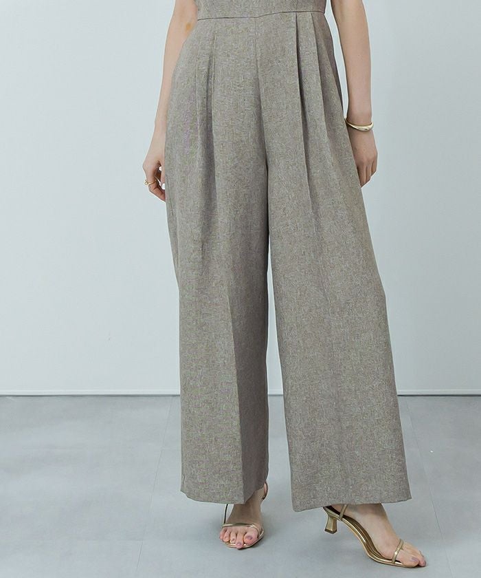 リネンライクディープハートネックオールインワン | ur's（ユアーズ）
