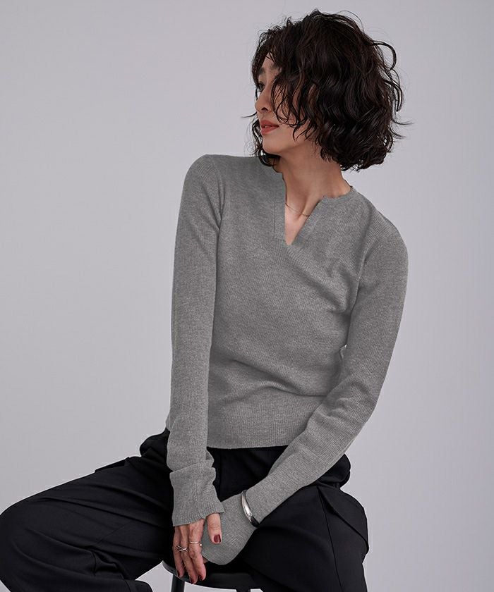 TODAYFUL【新品未使用品】キーネックリブニット★ungrid チクチクしないウールブレンドキーネックリブニット | ur's（ユアーズ）