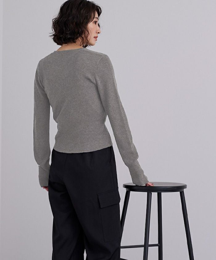 TODAYFUL【新品未使用品】キーネックリブニット★ungrid チクチクしないウールブレンドキーネックリブニット | ur's（ユアーズ）