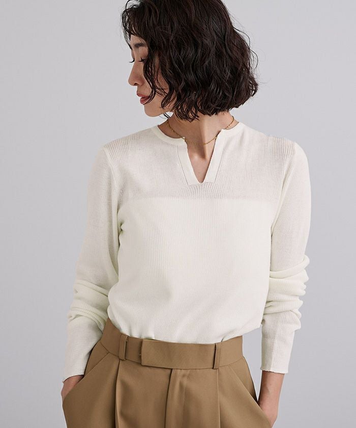 TODAYFUL【新品未使用】キーネックリブニット★ungrid チクチクしないウールブレンドキーネックリブニット | ur's（ユアーズ）