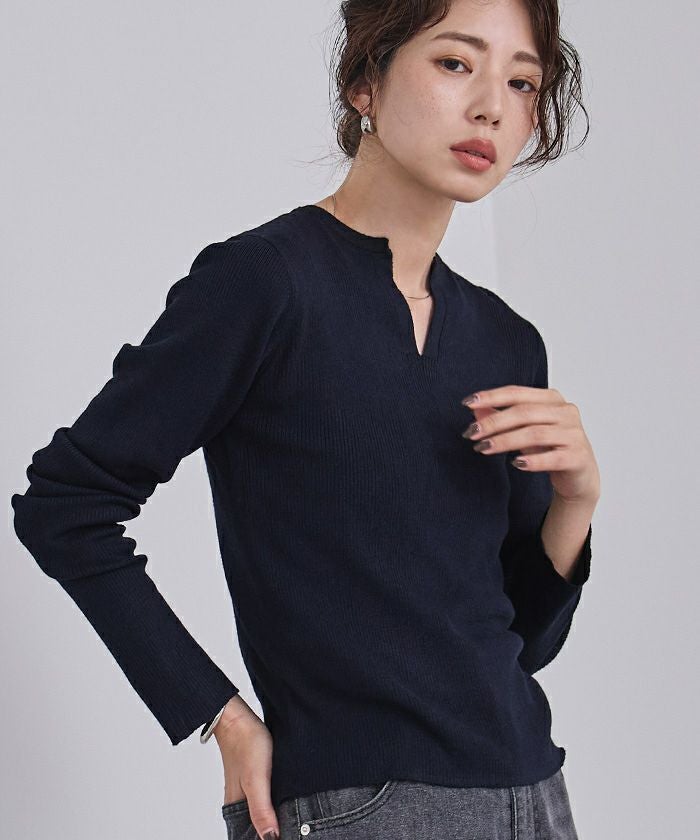 TODAYFUL【新品未使用】キーネックリブニット★ungrid チクチクしないウールブレンドキーネックリブニット | ur's（ユアーズ）