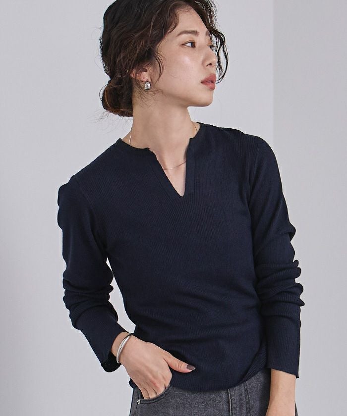 TODAYFUL キーネックリブニット TODAYFUL(トゥディフル) ''Keyneck Rib Knit'' キーネックリブニットを