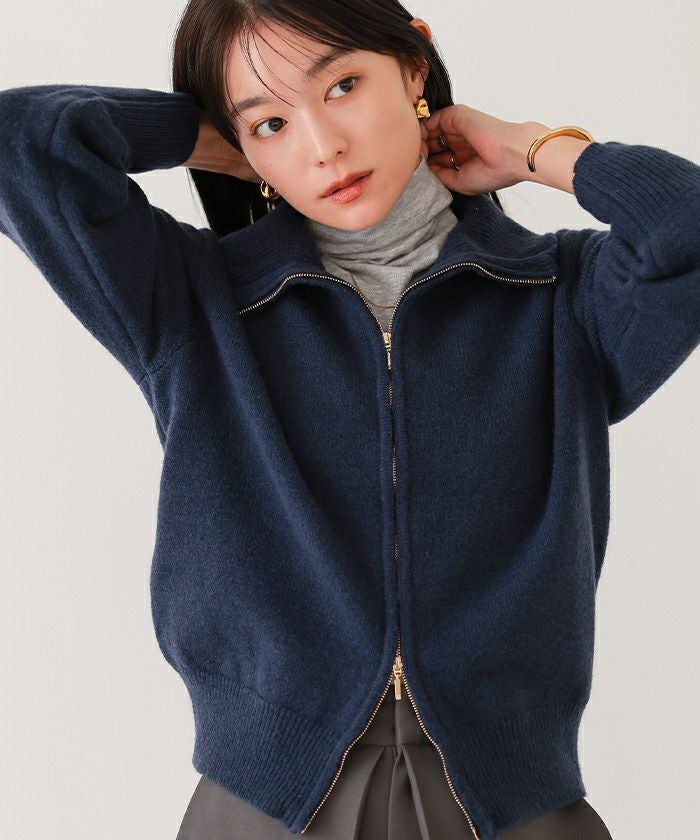 タグ付き新品 bibiy JUNO ZIPPER KNIT ニット ネイビー ビッグカラーZIPニット | ur's（ユアーズ）
