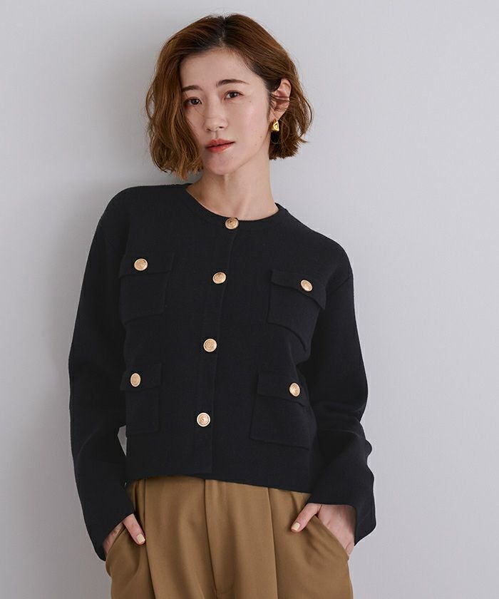 ゴールド ニット カーディガン 長袖　新品元値60500円 オーバーサイズニットカーディガン – poláura OFFICIAL ONLINE STORE