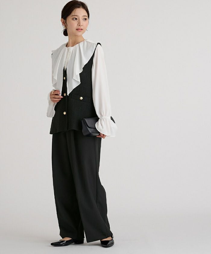 Heve Tweed Gilet ツイードジレベスト ブラック ツイードジレベスト | ur's（ユアーズ）