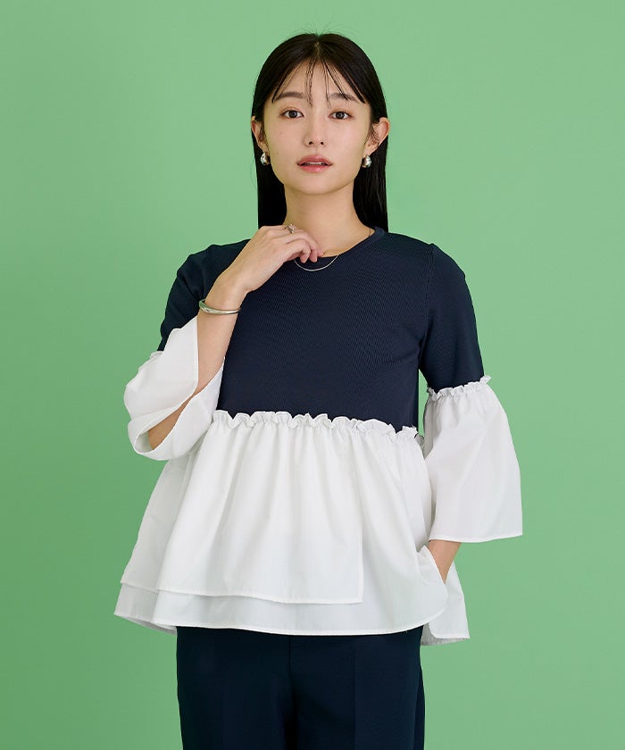 アシンメトリーフリルドッキングTシャツ | ur's（ユアーズ）