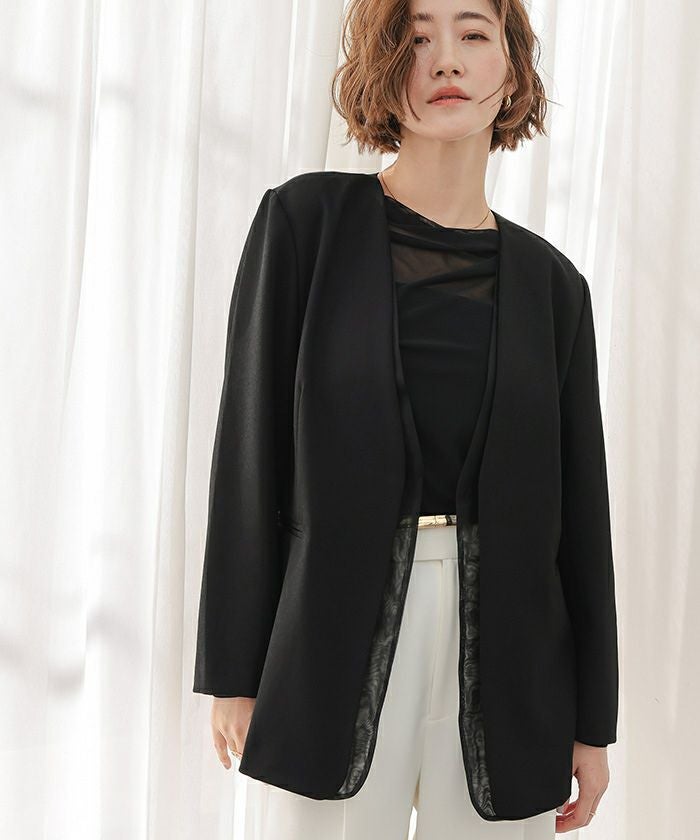 【crewre】size3 レイヤードシアージャケット ブラック crewre online store / レイヤードシアージャケット
