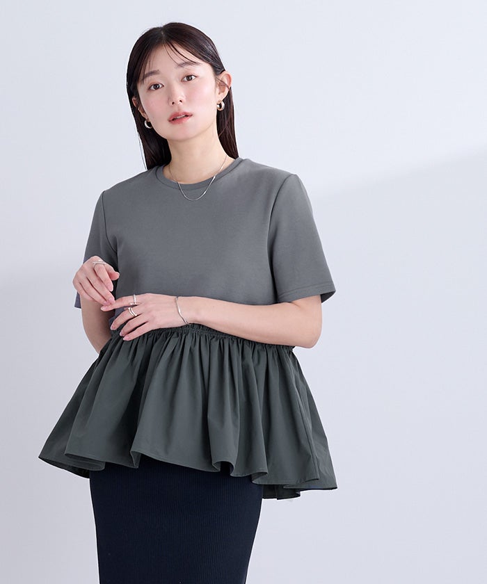 異素材コンボペプラムTシャツ | ur's（ユアーズ）