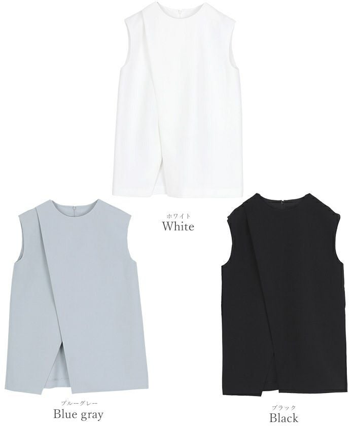 ユニークネックスリットブラウス WHYTO.｜スリット ネック ドット ブラウス “slit neck dot blouse