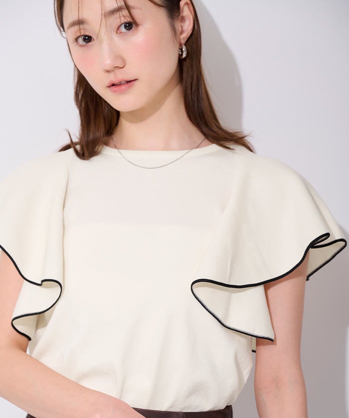 プリーツラッフルスリーブニットプルオーバー 楽天市場】【SALE／50%OFF】プリーツラッフルスリーブニットプル