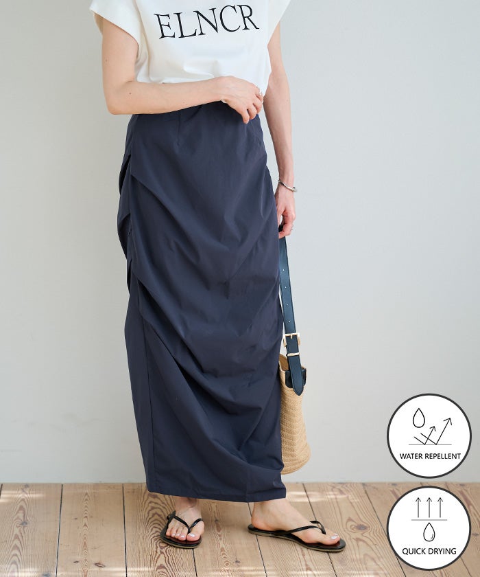 Yuria_Mrs様 スカート S黒 DAMAGED GABARDINE L TUCK DETAIL SLIM SKIRT(XS Black): Vintage