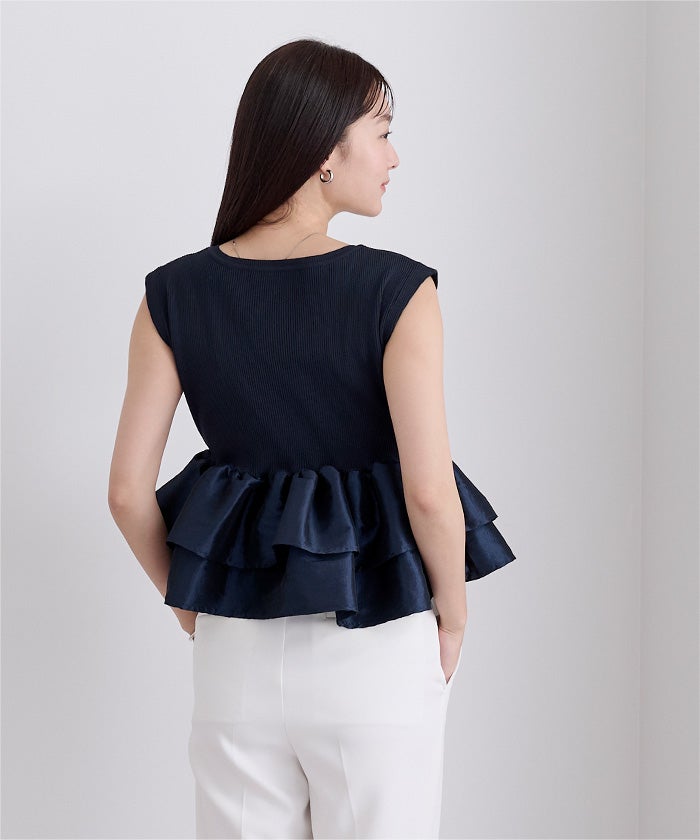 美品 MAX&Co. シルク フレンチスリーブブラウス フリル アイボリー M フレンチスリーブレイヤードフリルニット | ur's（ユアーズ）