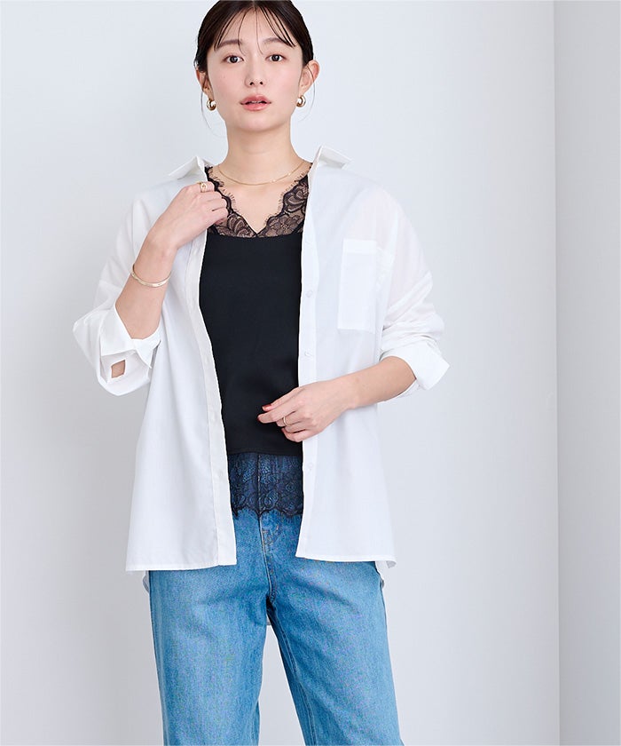 カップ付レースキャミソール【メール便可／100】 | ur's（ユアーズ）