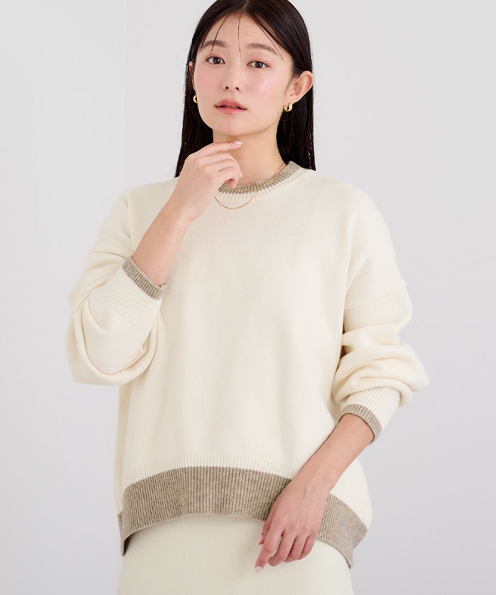 【ゆめゆめ】ニット・トップス まとめ売り 配色クルーネックニットトップス | ur's（ユアーズ）